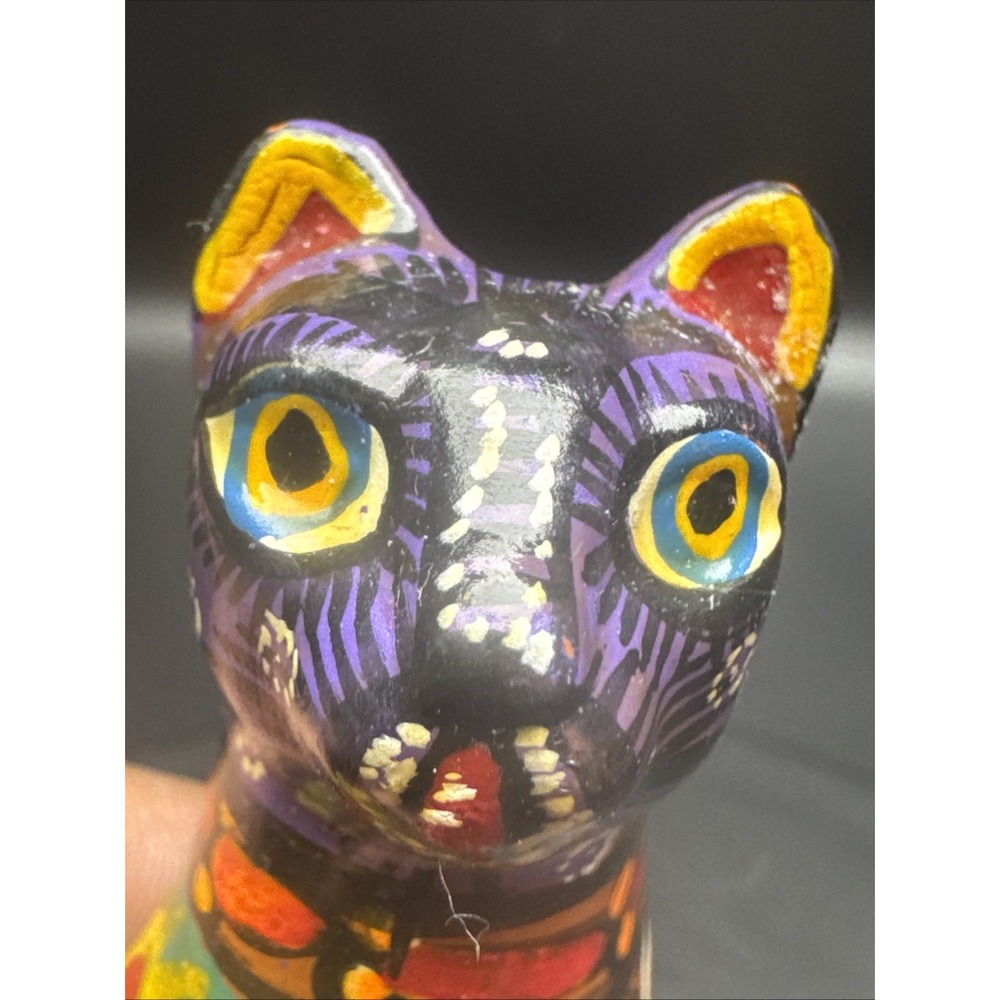 Vintage Talavera Cat hand‎ crafted pottery art figurine - Picture 10 of 11